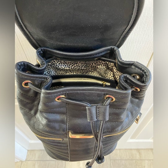 *SOLD* Leather-look backpack purse - Picture 3 of 4